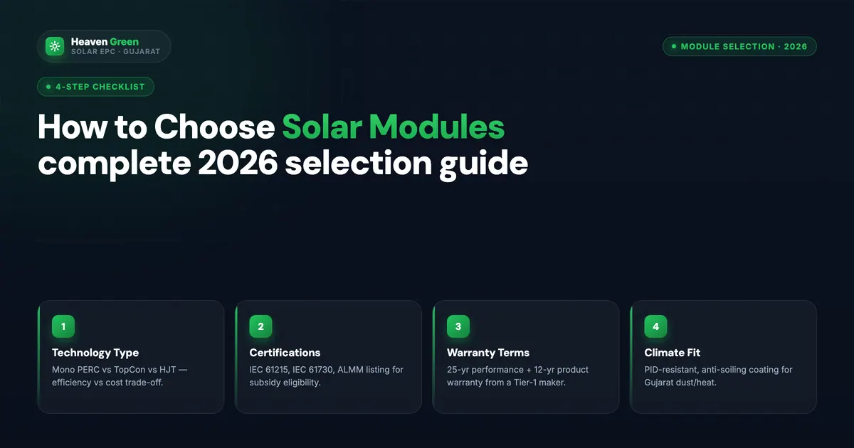 How to Choose Solar Modules in 2026: Complete Selection Guide & Quality Checklist
