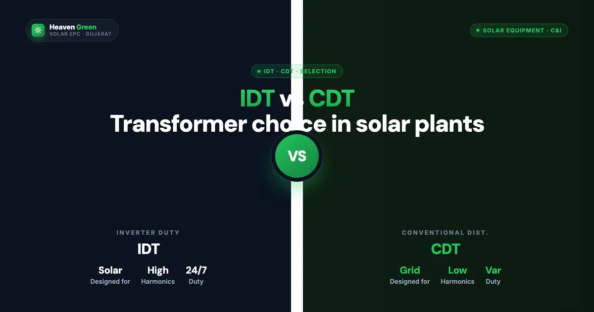 Transformer Selection in Solar Power Plants: IDT vs CDT Explained