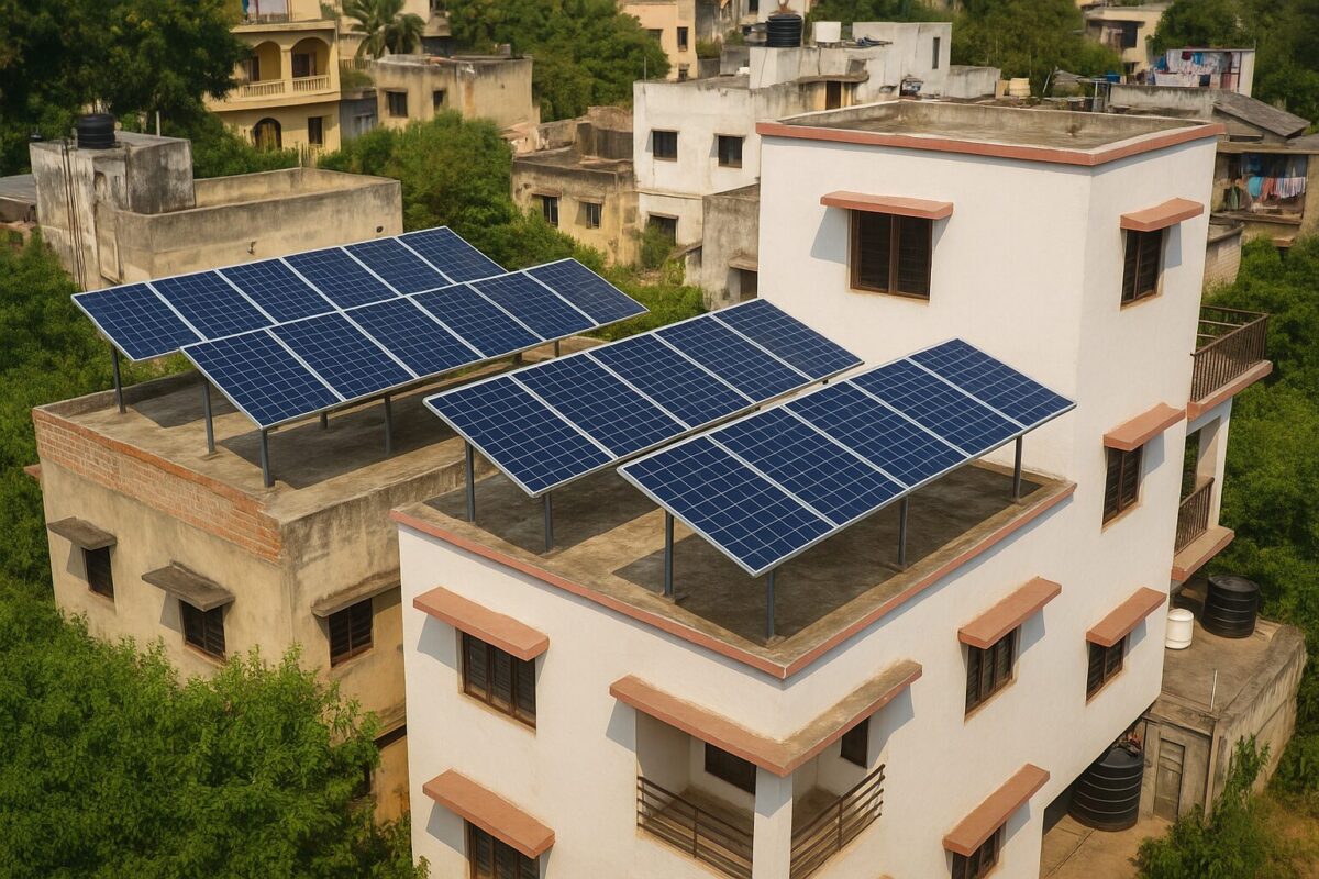 Residential rooftop solar installation